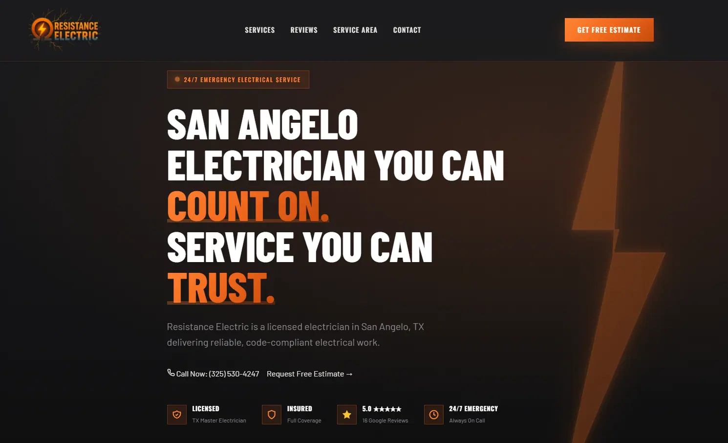 Resistance Electric modern website